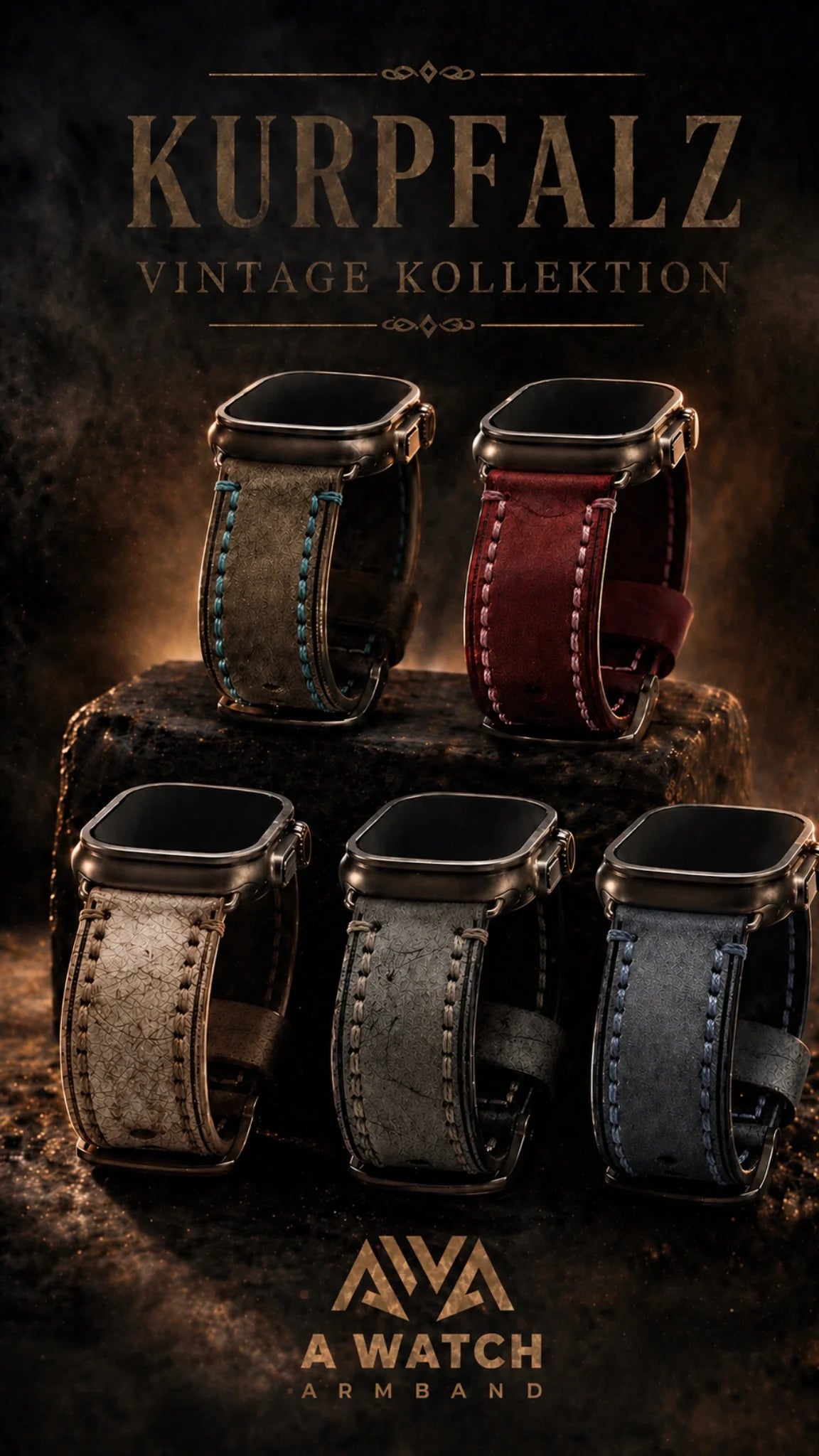 Kurpfalz Vintage Apple Watch Lederarmband