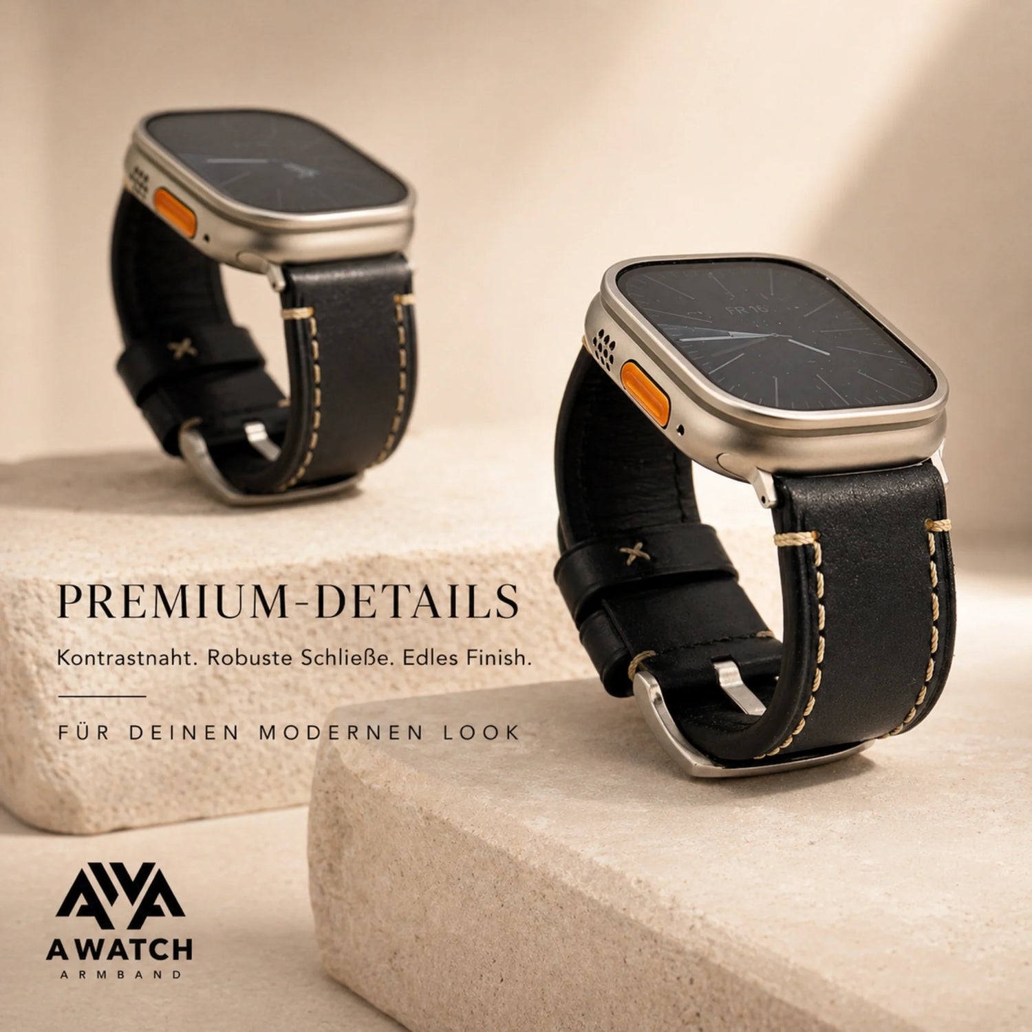 Mannheim Serie Dein Crazy Horse Rindslederarmband für die Apple Watch